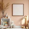 Nursery Premium Interior Mockup — Plain Square Frame Portrait 2:3 — Perspective View — #05225 | MockupBulk
