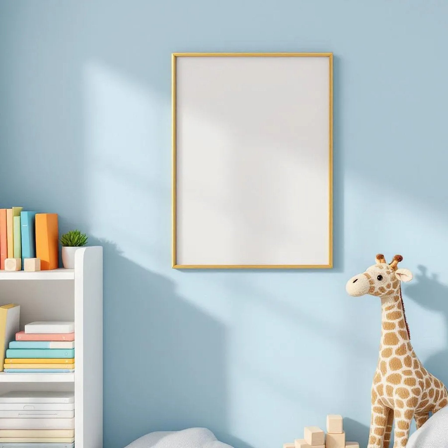 Nursery Editorial Room Mockup — Plain Square Frame Portrait 2:3 — Perspective View — #05226 | MockupBulk