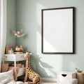 Nursery Premium Interior Mockup — Plain Square Frame Portrait 2:3 — Perspective View — #05235 | MockupBulk