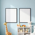 Nursery Wall Art Mockup — Plain Square Frame Portrait 2:3 — Perspective View — #05239 | MockupBulk