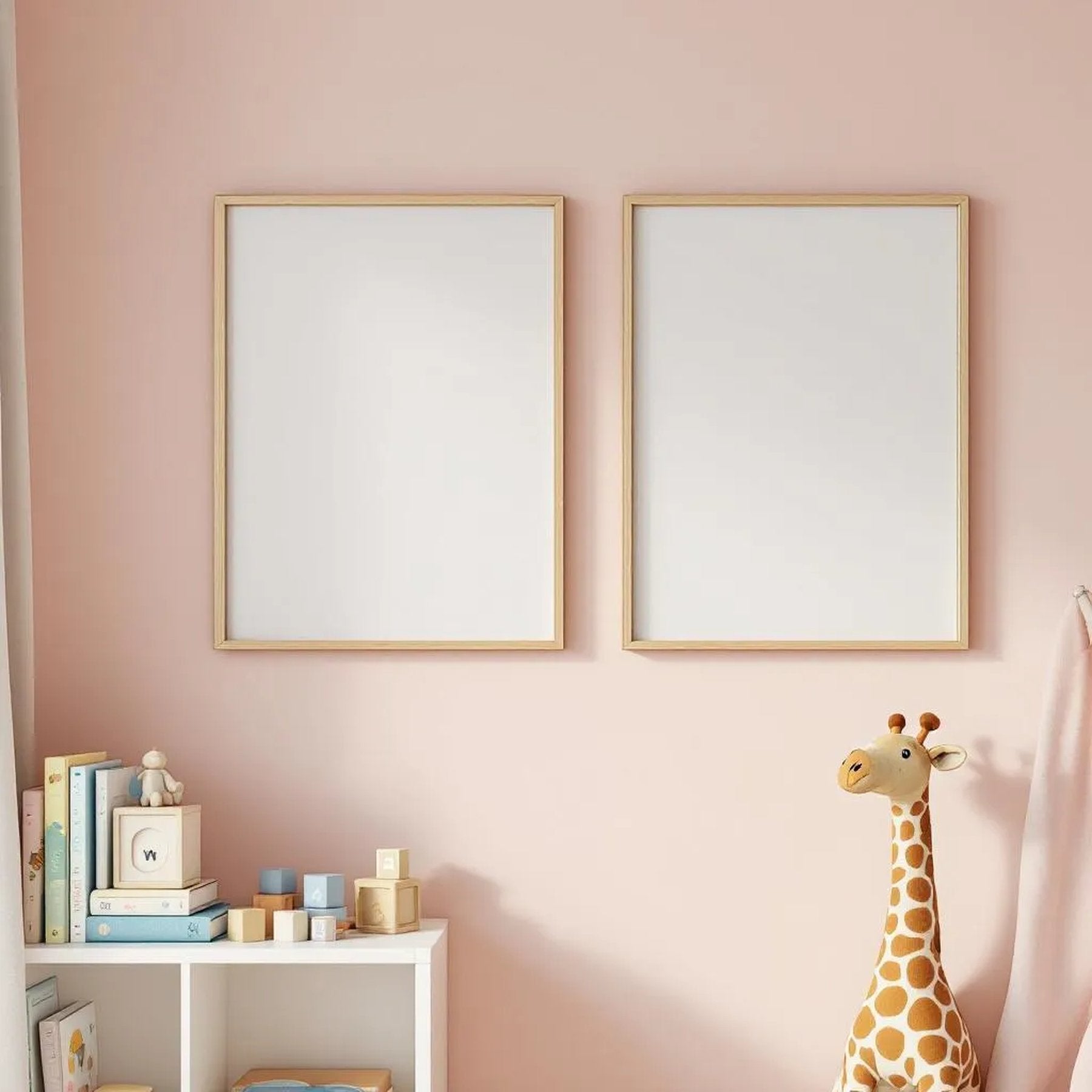 Nursery Editorial Room Mockup — Plain Square Frame Square 1:1 — Perspective View — #05244 | MockupBulk