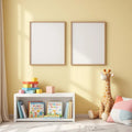 Nursery Frame Display Mockup — Plain Square Frame Portrait 2:3 — Perspective View — #05245 | MockupBulk