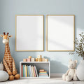 Nursery Frame Display Mockup — Plain Square Frame Portrait 4:5 — Perspective View — #05250 | MockupBulk