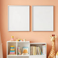 Nursery Lifestyle Frame Mockup — Plain Square Frame Portrait 2:3 — Perspective View — #05253 | MockupBulk
