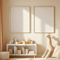 Nursery Wall Art Mockup — Plain Square Frame Portrait 2:3 — Perspective View — #05255 | MockupBulk