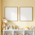 Nursery Premium Interior Mockup — Plain Square Frame Square 1:1 — Perspective View — #05258 | MockupBulk