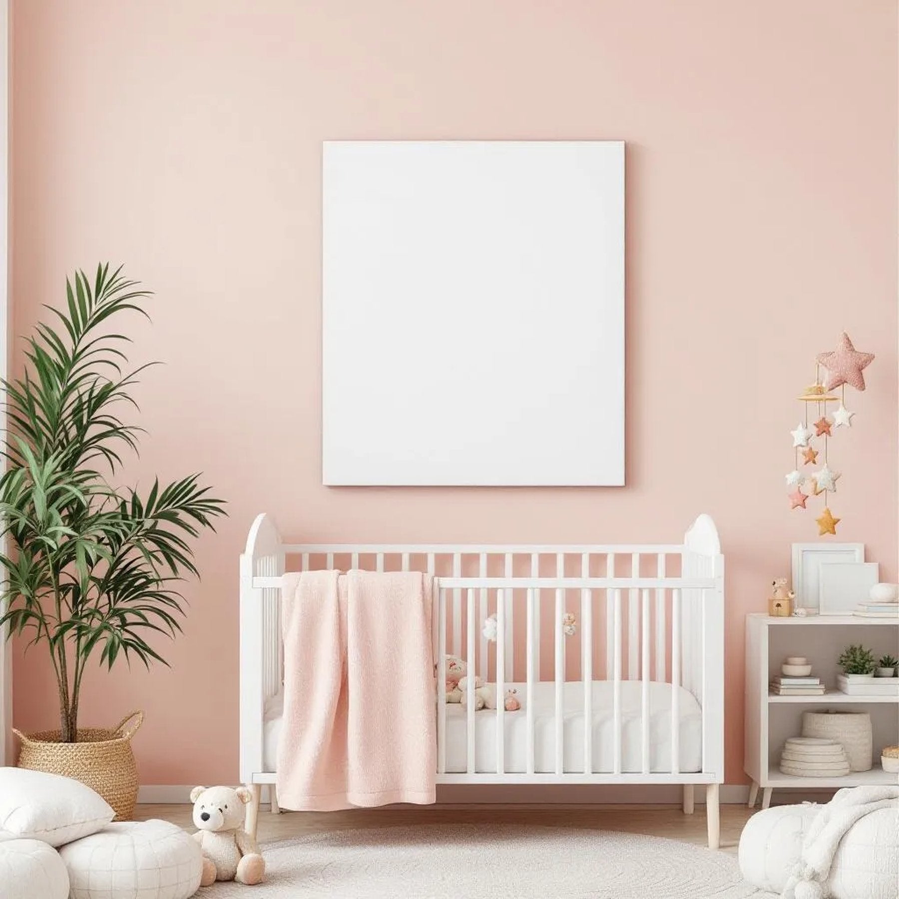 Nursery High-Res Frame Mockup — Plain Square Frame Portrait 2:3 — Perspective View — #05413 | MockupBulk