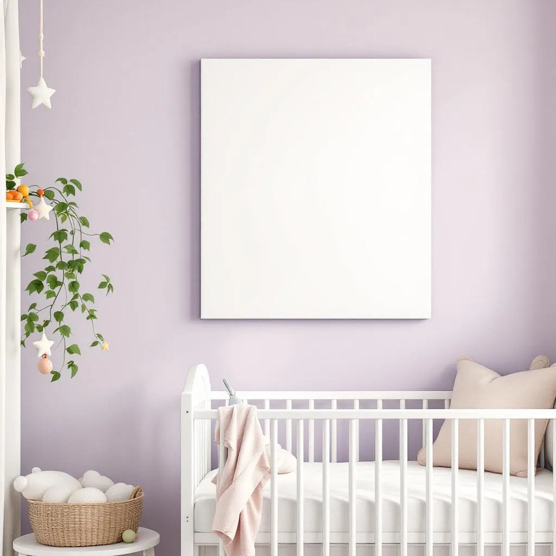 Nursery Lifestyle Frame Mockup — Plain Square Frame Portrait 2:3 — Perspective View — #05415 | MockupBulk