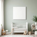 Nursery Professional Frame Mockup — Plain Square Frame Portrait 2:3 — Perspective View — #05417 | MockupBulk