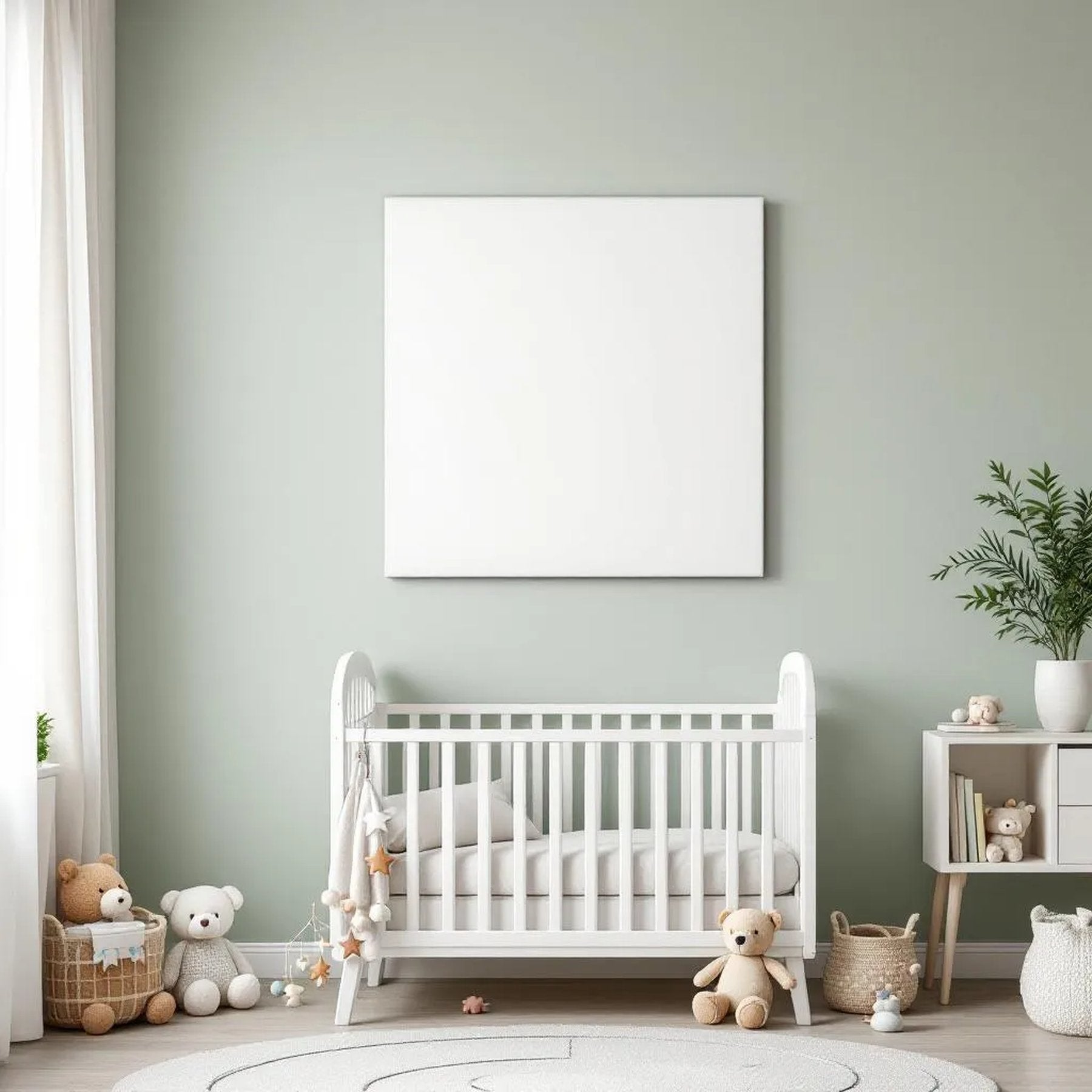 Nursery Professional Frame Mockup — Plain Square Frame Portrait 2:3 — Perspective View — #05417 | MockupBulk
