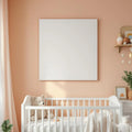 Nursery Styled Room Mockup — Plain Square Frame Portrait 2:3 — Perspective View — #05420 | MockupBulk