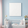 Nursery High-Res Frame Mockup — Plain Square Frame Portrait 2:3 — Perspective View — #05421 | MockupBulk