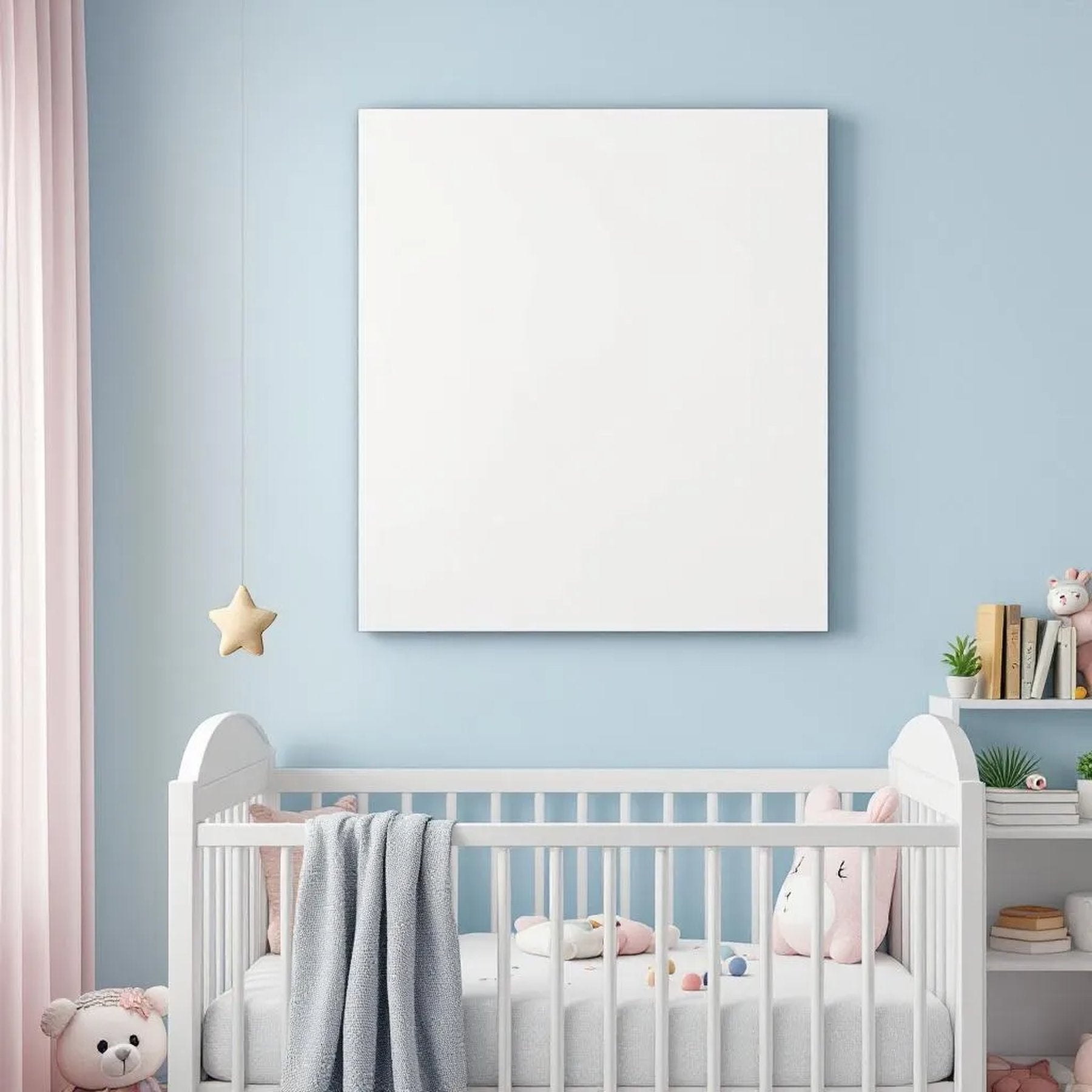 Nursery High-Res Frame Mockup — Plain Square Frame Portrait 2:3 — Perspective View — #05421 | MockupBulk