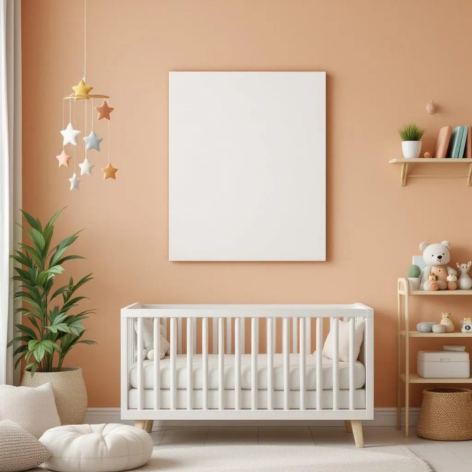 Nursery Professional Frame Mockup — Plain Square Frame Portrait 2:3 — Perspective View — #05422 | MockupBulk