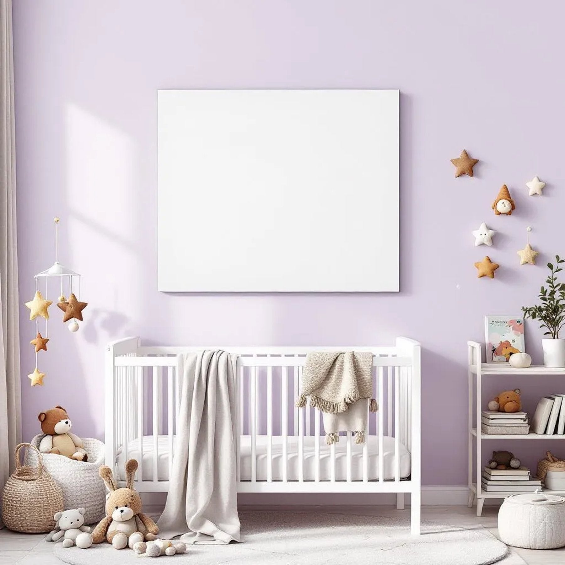 Nursery Wall Art Mockup — Plain Square Frame Portrait 2:3 — Perspective View — #05423 | MockupBulk