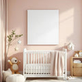 Nursery Lifestyle Frame Mockup — Plain Square Frame Portrait 2:3 — Perspective View — #05426 | MockupBulk