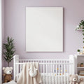 Nursery Premium Interior Mockup — Plain Square Frame Portrait 2:3 — Perspective View — #05428 | MockupBulk