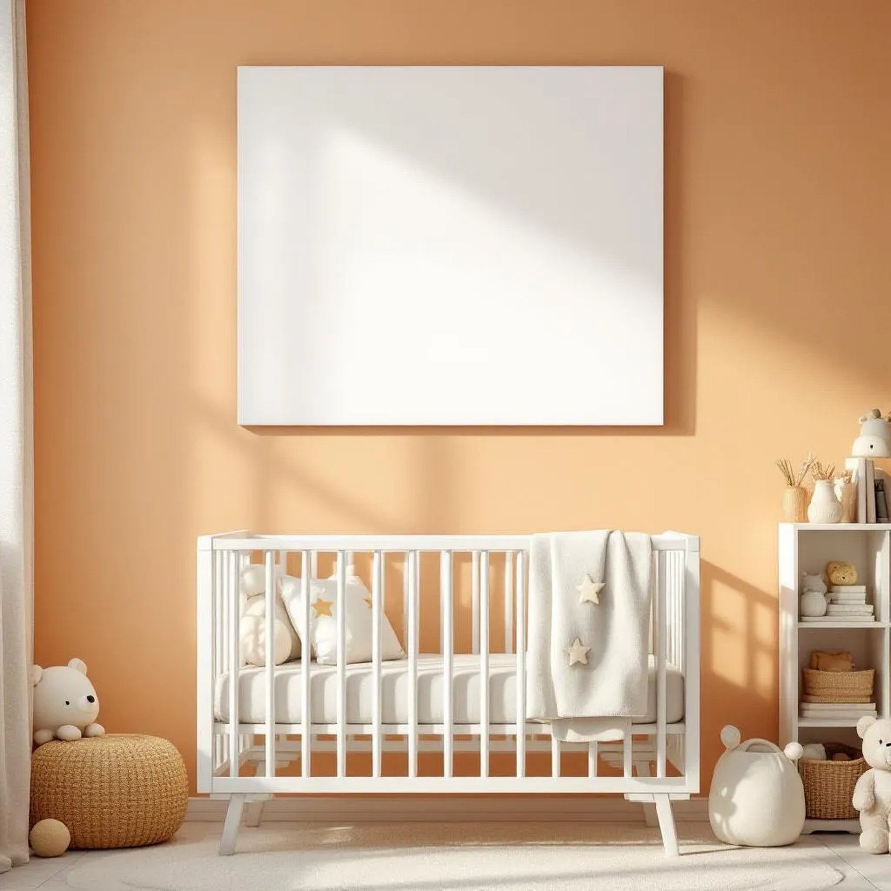 Nursery Professional Frame Mockup — Plain Square Frame Portrait 2:3 — Perspective View — #05429 | MockupBulk