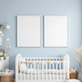 Nursery Wall Art Mockup — Plain Square Frame Portrait 2:3 — Perspective View — #05434 | MockupBulk