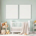 Nursery High-Res Frame Mockup — Plain Square Frame Portrait 4:5 — Perspective View — #05438 | MockupBulk