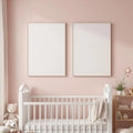 Nursery Frame Display Mockup — Plain Square Frame Portrait 2:3 — Perspective View — #05439 | MockupBulk