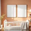 Nursery Interior Frame Mockup — Plain Square Frame Portrait 2:3 — Perspective View — #05442 | MockupBulk