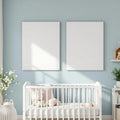 Nursery Frame Display Mockup — Plain Square Frame Portrait 2:3 — Perspective View — #05445 | MockupBulk