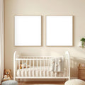 Nursery Wall Art Mockup — Plain Square Frame Square 1:1 — Perspective View — #05450 | MockupBulk