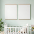Nursery High-Res Frame Mockup — Plain Square Frame Square 1:1 — Perspective View — #05451 | MockupBulk