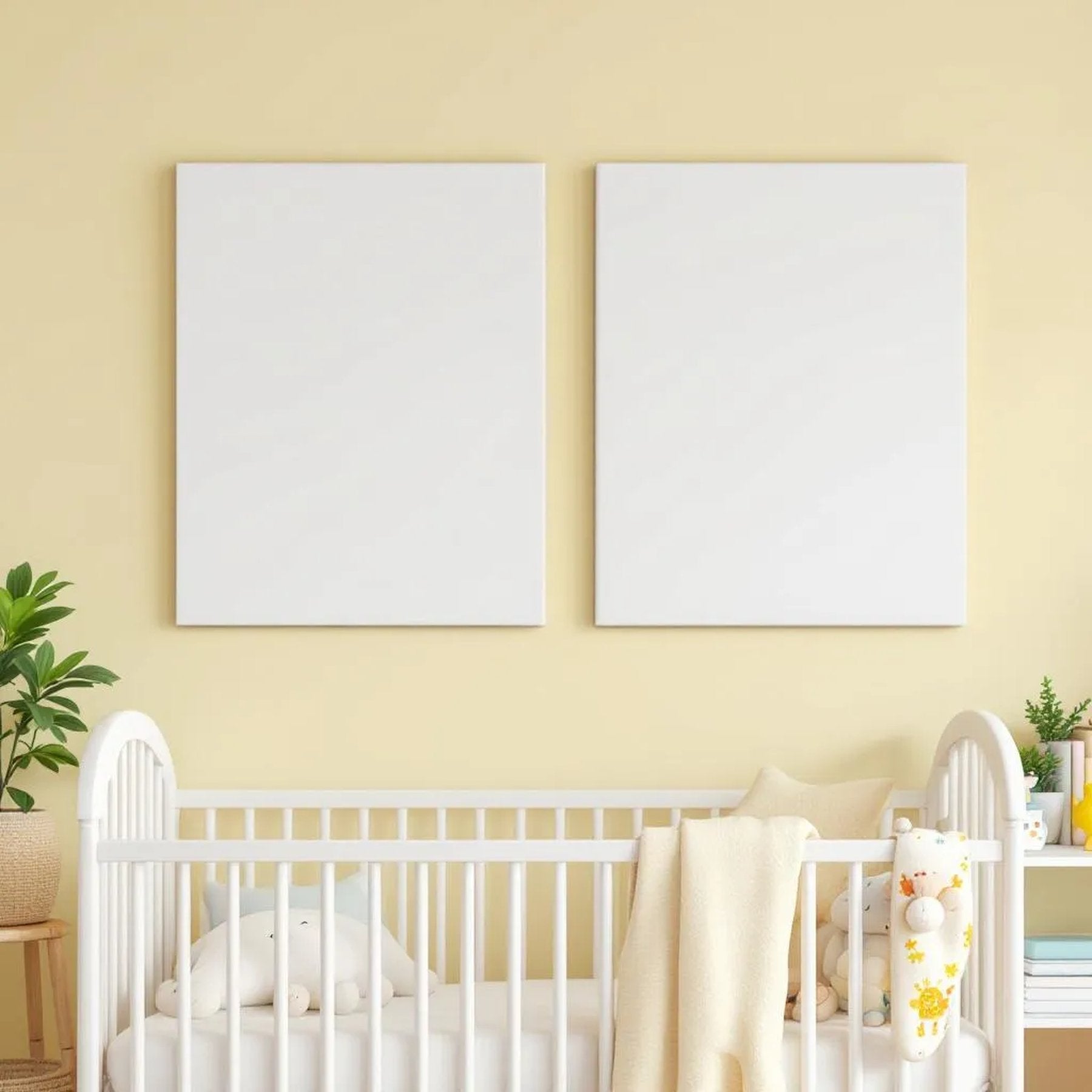Nursery Styled Room Mockup — Plain Square Frame Portrait 2:3 — Perspective View — #05453 | MockupBulk