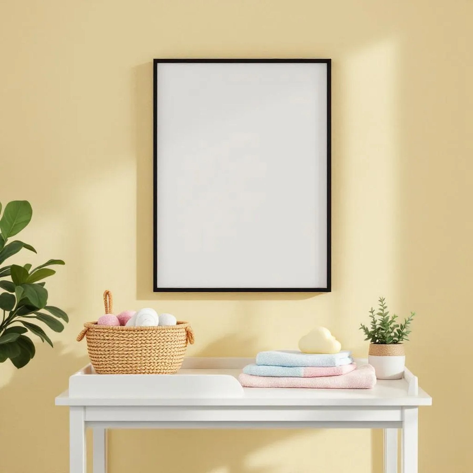 Nursery Styled Room Mockup — Plain Square Frame Portrait 2:3 — Perspective View — #05167 | MockupBulk