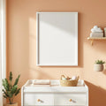 Nursery Lifestyle Frame Mockup — Plain Square Frame Portrait 2:3 — Perspective View — #05169 | MockupBulk