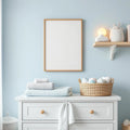 Nursery Styled Room Mockup — Plain Square Frame Portrait 2:3 — Perspective View — #05172 | MockupBulk