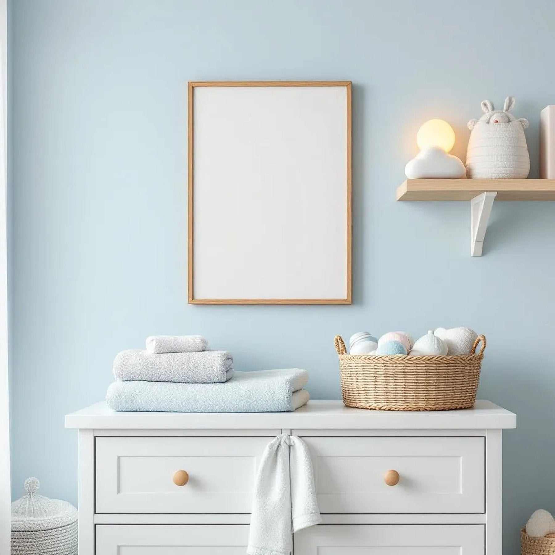 Nursery Styled Room Mockup — Plain Square Frame Portrait 2:3 — Perspective View — #05172 | MockupBulk
