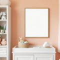 Nursery Professional Frame Mockup — Plain Square Frame Portrait 2:3 — Perspective View — #05173 | MockupBulk