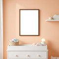 Nursery Wall Art Mockup — Plain Square Frame Portrait 2:3 — Perspective View — #05175 | MockupBulk