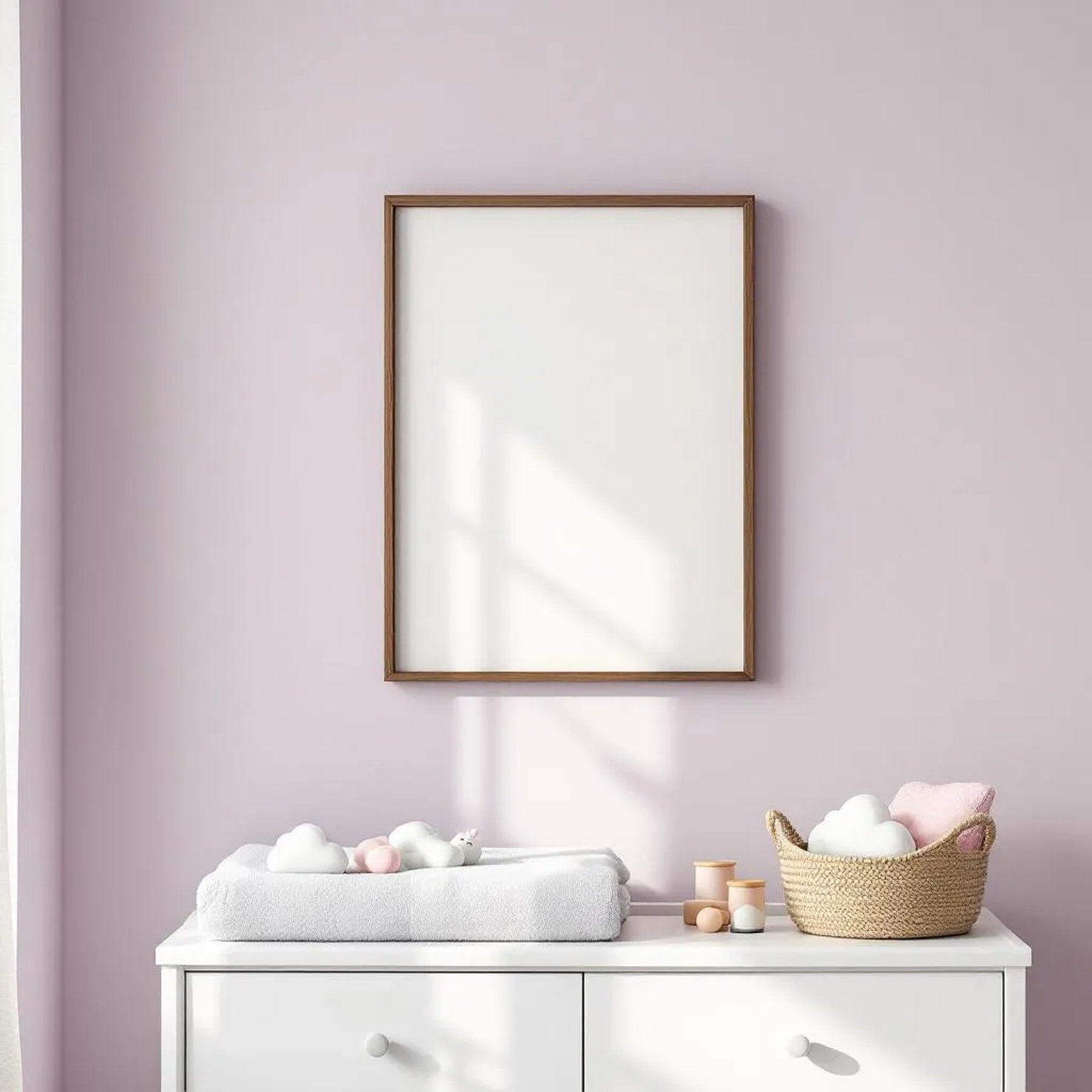 Nursery Styled Room Mockup — Plain Square Frame Square 1:1 — Perspective View — #05176 | MockupBulk