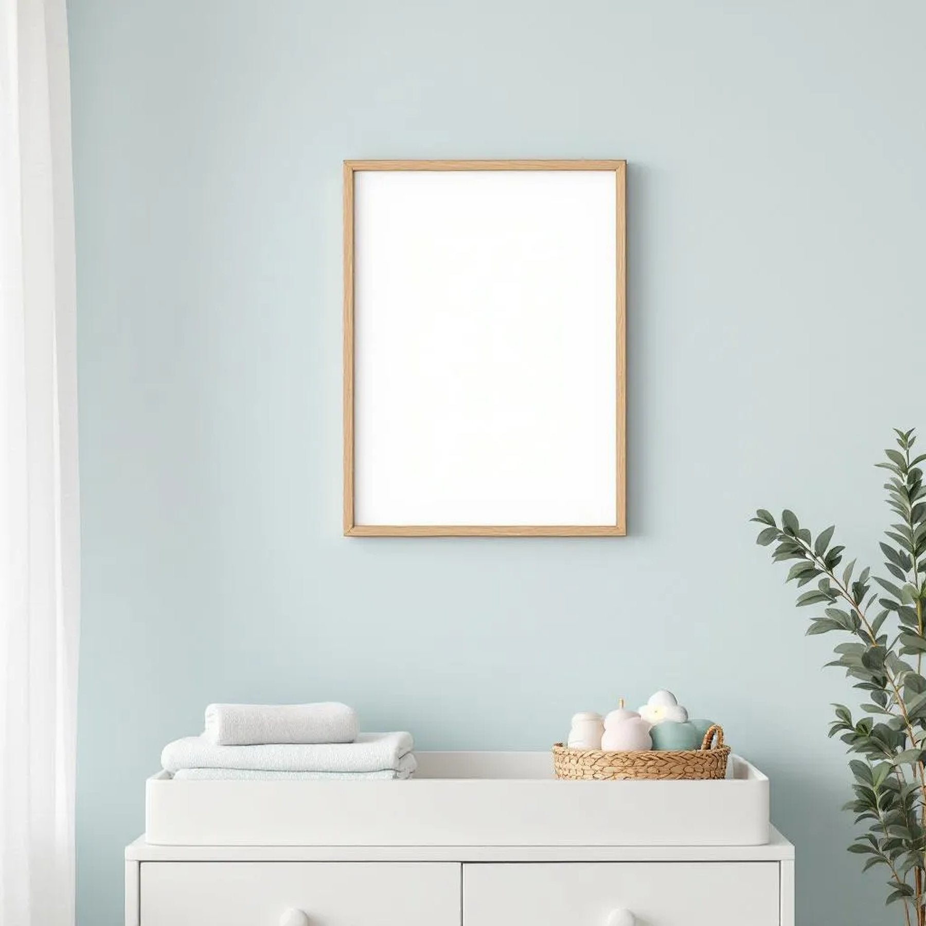 Nursery Premium Interior Mockup — Plain Square Frame A-Series (A4 / A3) — Perspective View — #05185 | MockupBulk