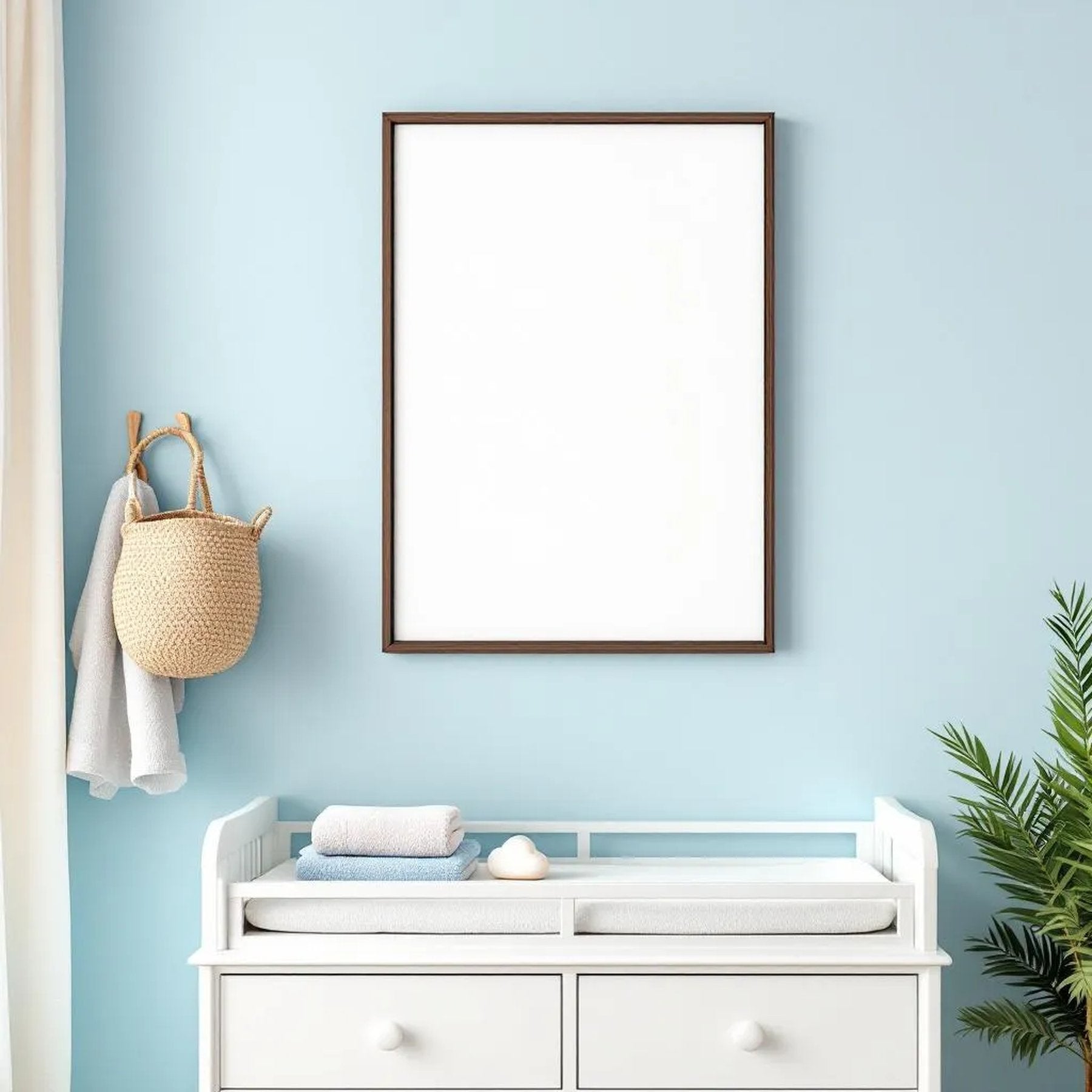 Nursery Frame Display Mockup — Plain Square Frame A-Series (A4 / A3) — Perspective View — #05187 | MockupBulk