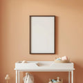 Nursery Interior Frame Mockup — Plain Square Frame Portrait 2:3 — Perspective View — #05188 | MockupBulk