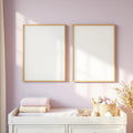 Nursery Premium Interior Mockup — Plain Square Frame Square 1:1 — Perspective View — #05194 | MockupBulk