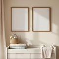 Nursery Wall Art Mockup — Plain Square Frame Portrait 2:3 — Perspective View — #05197 | MockupBulk