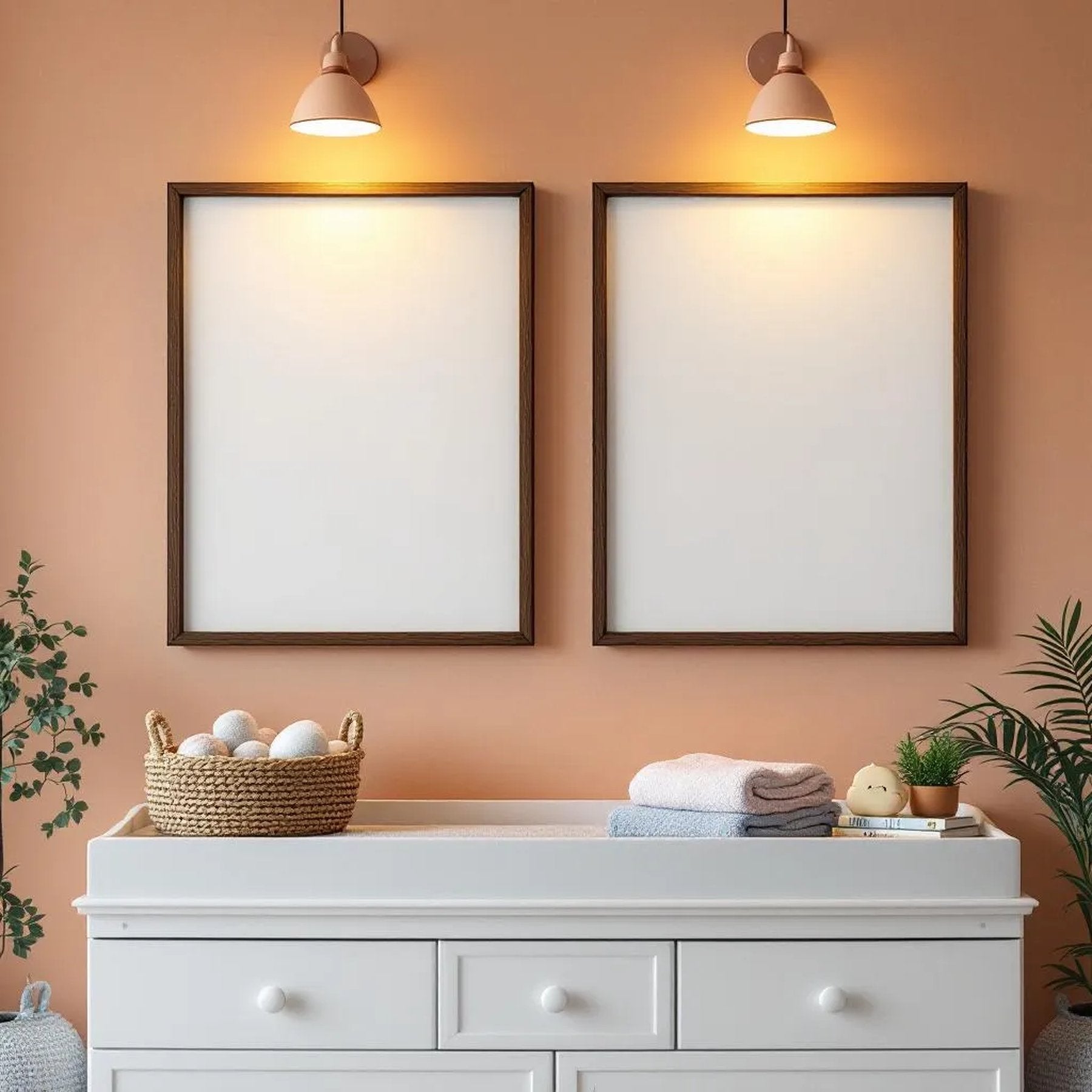 Nursery Lifestyle Frame Mockup — Plain Square Frame Portrait 2:3 — Perspective View — #05199 | MockupBulk