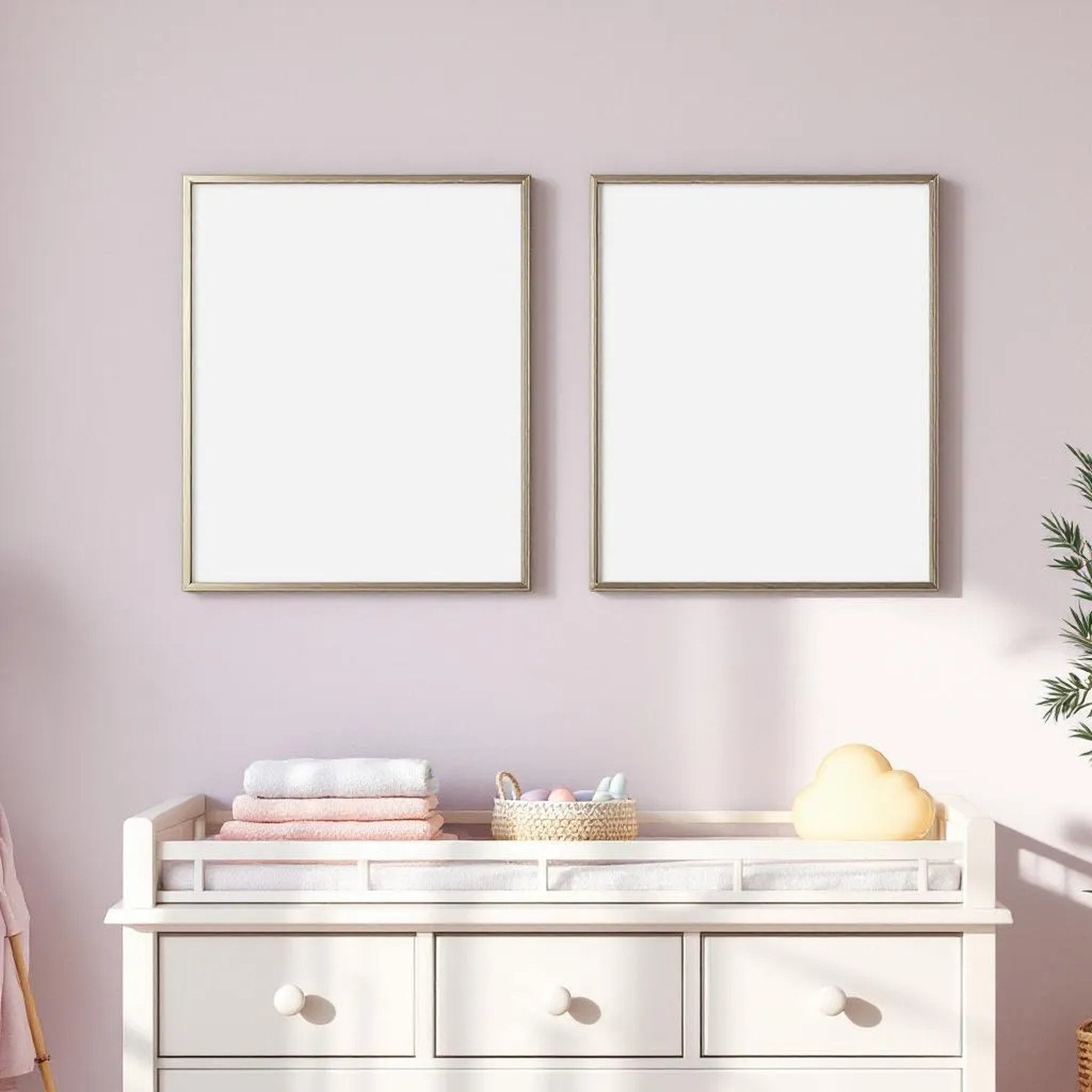Nursery Lifestyle Frame Mockup — Plain Square Frame Square 1:1 — Perspective View — #05207 | MockupBulk