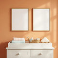 Nursery Editorial Room Mockup — Plain Square Frame Portrait 2:3 — Perspective View — #05208 | MockupBulk