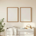 Nursery Editorial Room Mockup — Plain Square Frame Portrait 2:3 — Perspective View — #05210 | MockupBulk