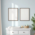 Nursery Premium Interior Mockup — Plain Square Frame Portrait 2:3 — Perspective View — #05211 | MockupBulk