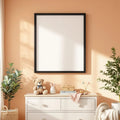 Nursery Wall Art Mockup — Plain Square Frame Portrait 4:5 — Perspective View — #05312 | MockupBulk