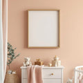 Nursery Room Scene Mockup — Plain Square Frame Portrait 2:3 — Perspective View — #05316 | MockupBulk