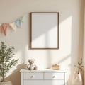 Nursery Frame Display Mockup — Plain Square Frame Portrait 2:3 — Perspective View — #05320 | MockupBulk